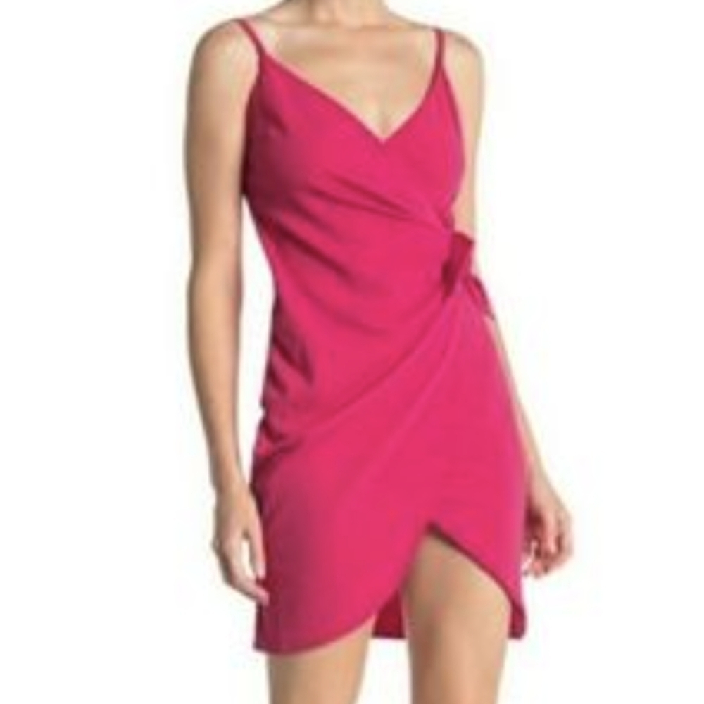Love...Ady Women's Pink Faux Wrap Dress Size Large NWOT